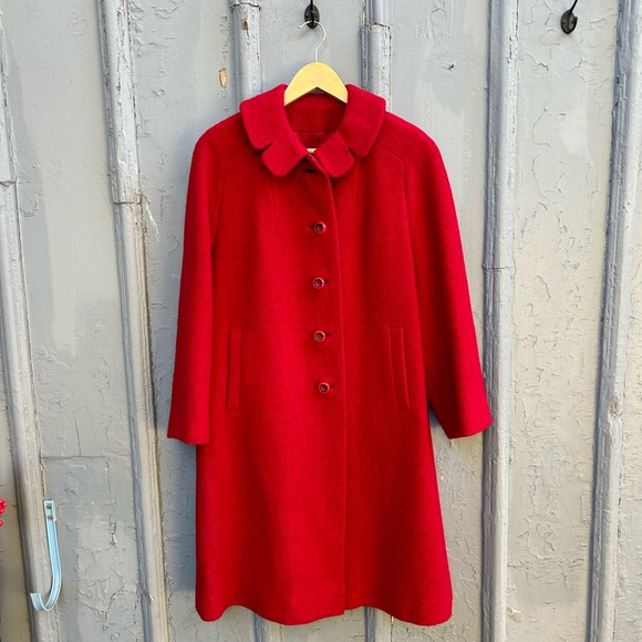 Vintage Red 1960’s Shagmoor Coat, approx size 10 - Picture 8 of 16